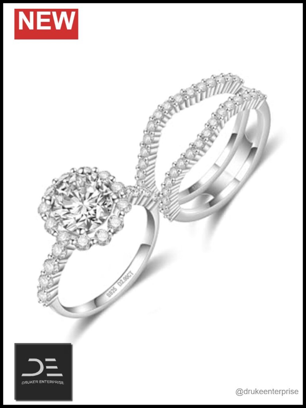 Moissanite Bridal Ring Set 925 Sterling Silver Engagement Wedding Band S925
